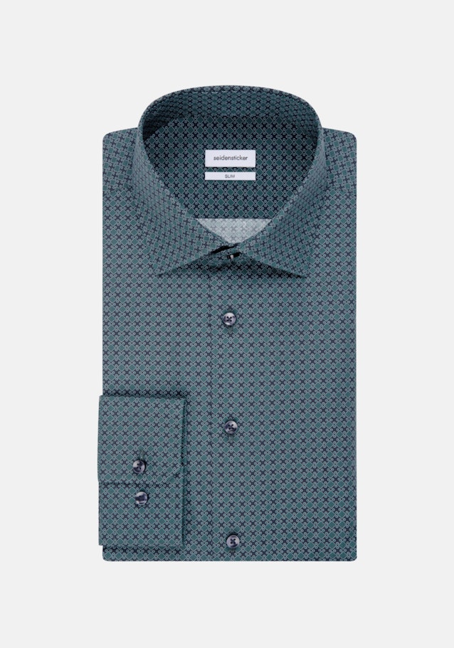 Chemise Business Slim Popeline Col Kent in Vert | Seidensticker Onlineshop