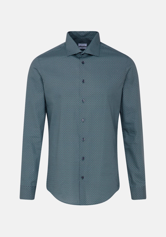 Chemise Business Slim Popeline Col Kent in Vert | Seidensticker Onlineshop
