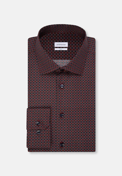 Slim Business Hemd Druck in Rot |  Seidensticker Onlineshop