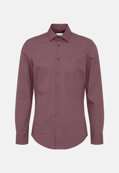 Slim Business Hemd Druck in Rot |  Seidensticker Onlineshop
