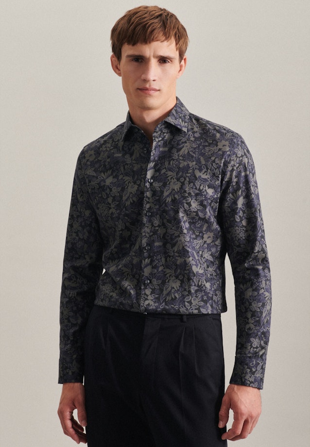 Slim Business Hemd Floral in Grau |  Seidensticker Onlineshop
