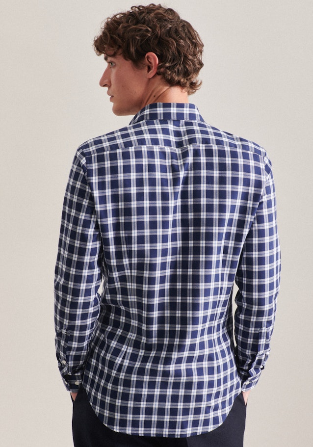 Shaped Business Shirt Check in Dark Blue | Seidensticker Onlineshop