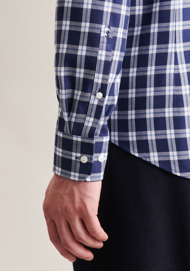 Shaped Business Shirt Check in Dark Blue | Seidensticker Onlineshop