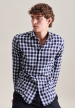 Shaped Business shirt Check in Dark Blue |  Seidensticker Onlineshop
