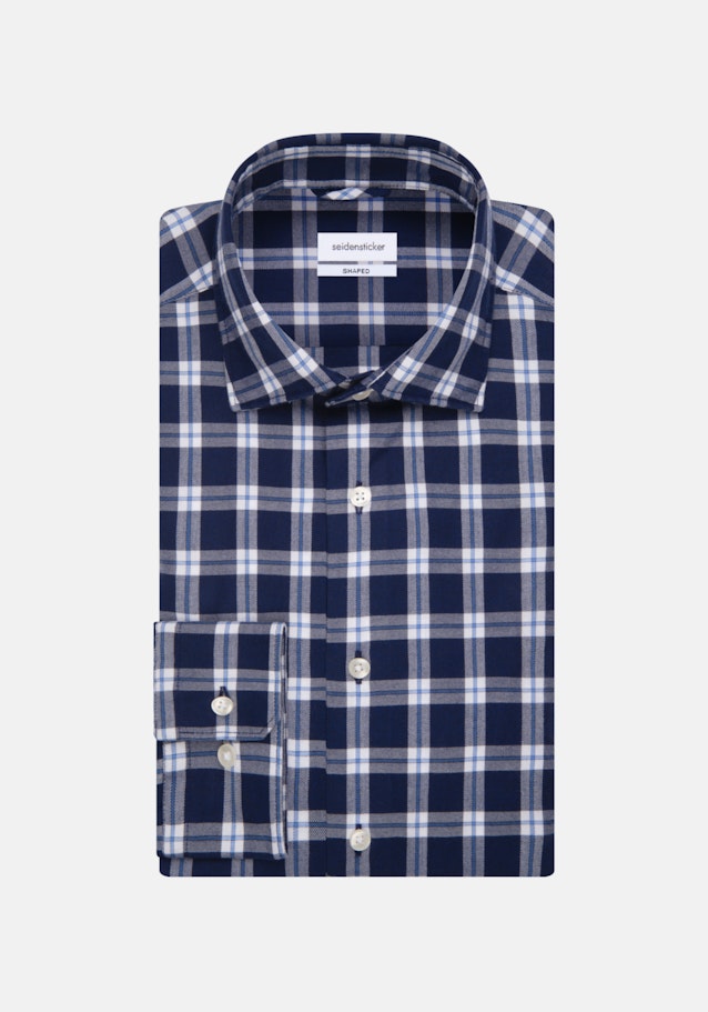 Shaped Business Shirt Check in Dark Blue | Seidensticker Onlineshop