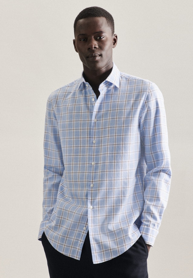 Shaped Chemise d'affaires carreaux in Bleu Clair |  Seidensticker Onlineshop