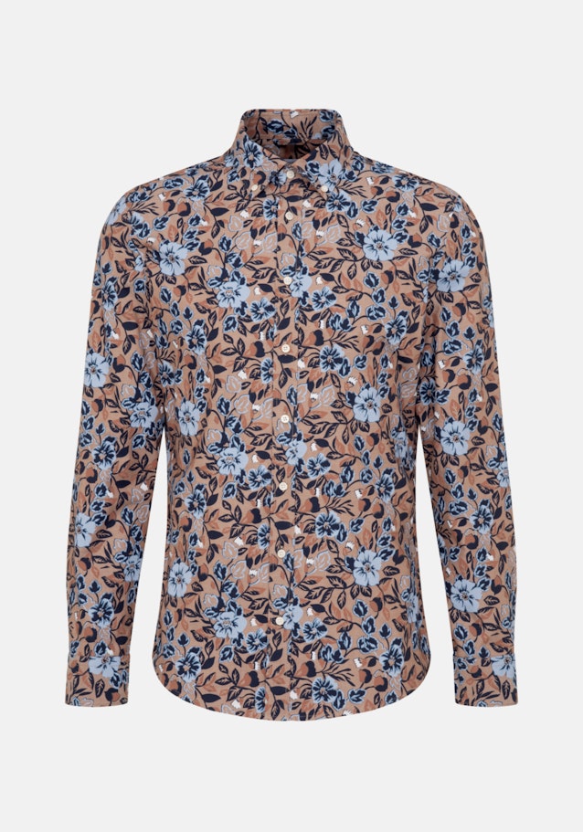 Business Shirt in Shaped with Button-Down-Collar in Brown |  Seidensticker Onlineshop