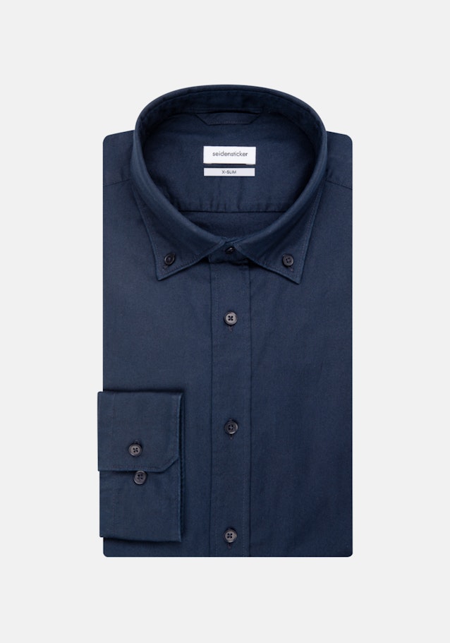 Business Shirt in X-Slim with Button-Down-Collar in Dark Blue |  Seidensticker Onlineshop