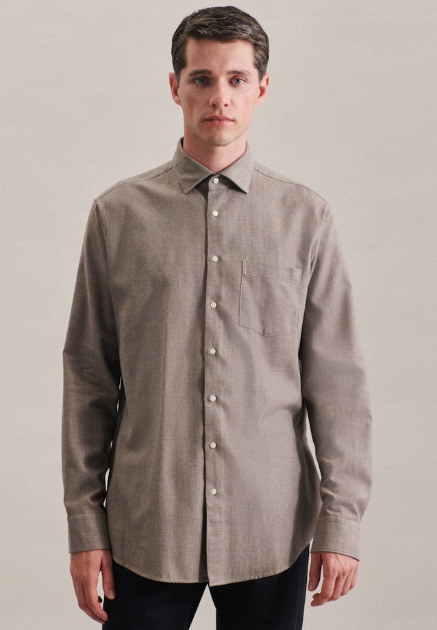 Regular Business Hemd Streifen in Braun |  Seidensticker Onlineshop