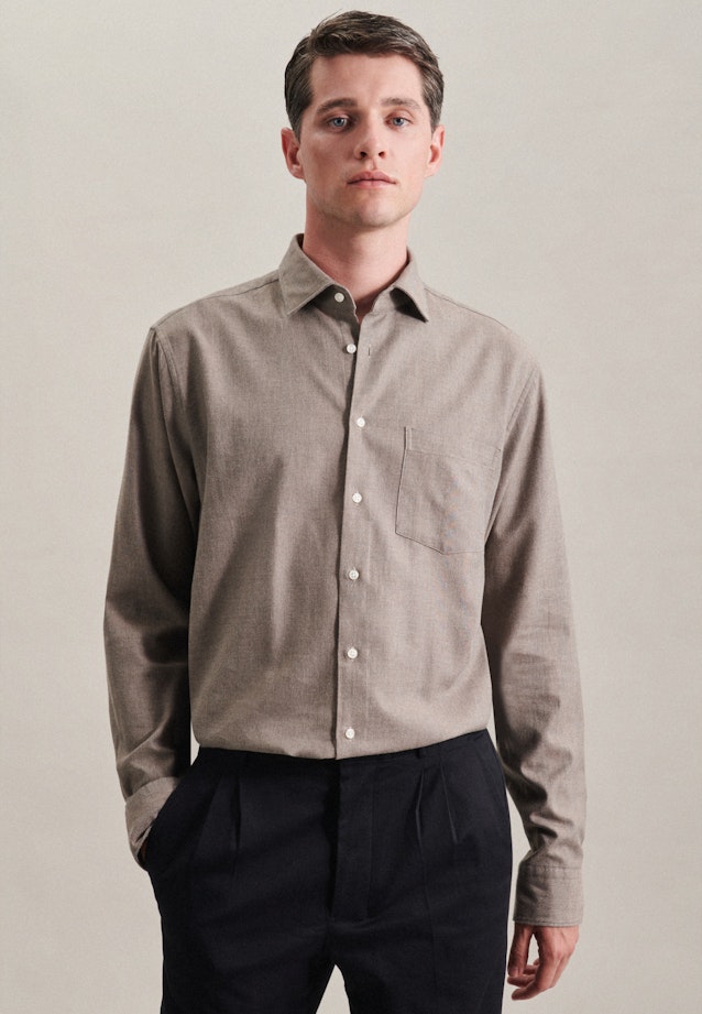 Regular Business Hemd Streifen in Braun |  Seidensticker Onlineshop