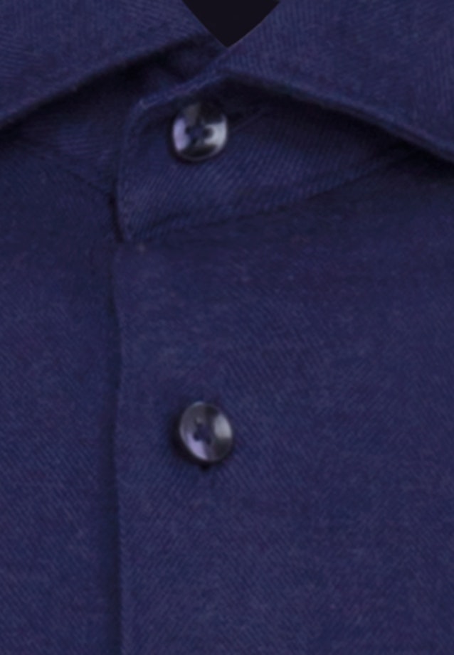 Chemise Business Regular Flanelle Col Kent in Bleu Foncé |  Seidensticker Onlineshop