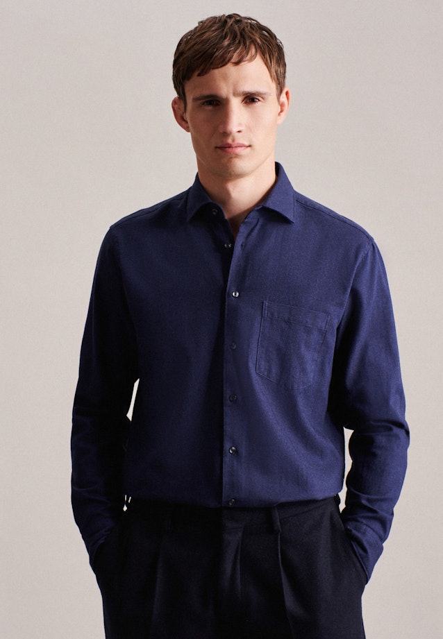 Regular Business Hemd Streifen in Dunkelblau |  Seidensticker Onlineshop