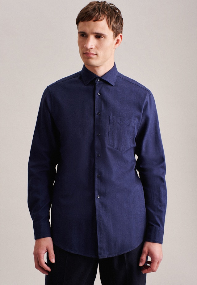 Regular Business Hemd Streifen in Dunkelblau |  Seidensticker Onlineshop