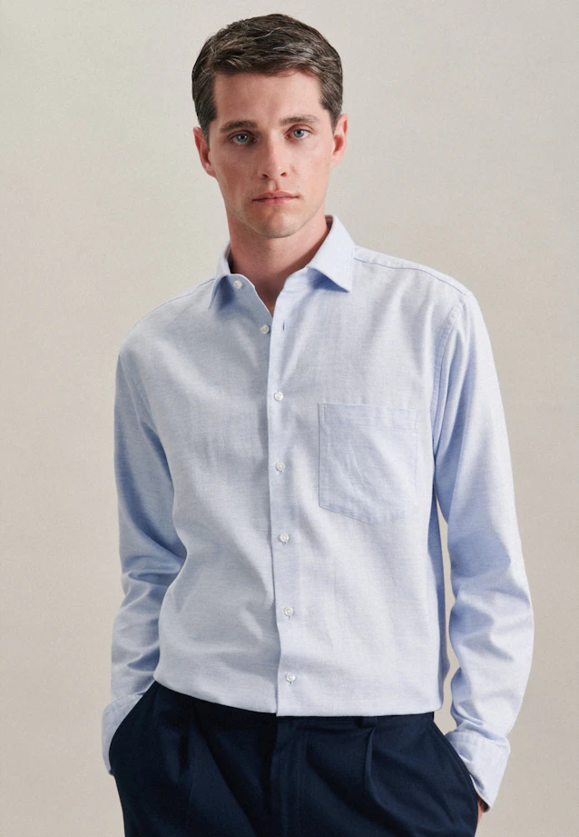 Regular Business Hemd Streifen in Hellblau |  Seidensticker Onlineshop