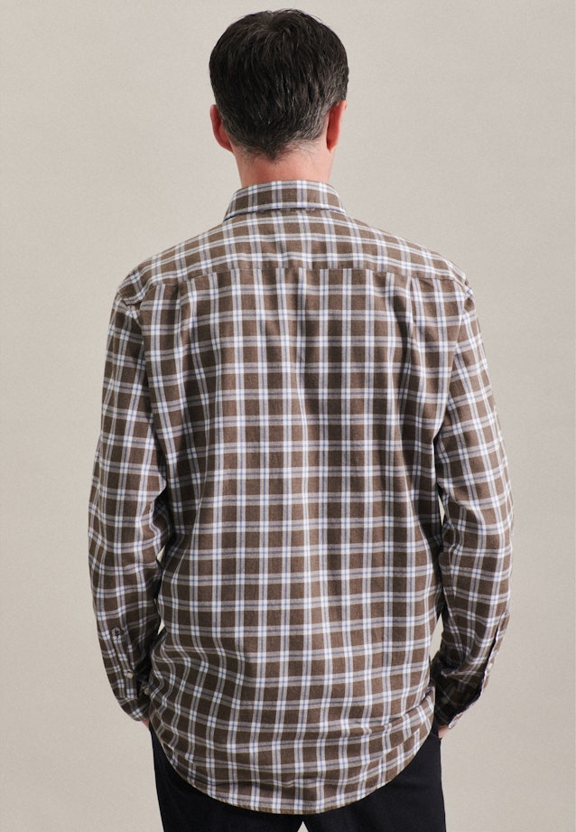 Regular Business shirt Check in Brown |  Seidensticker Onlineshop