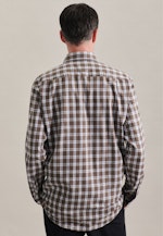 Regular Business shirt Check in Brown |  Seidensticker Onlineshop