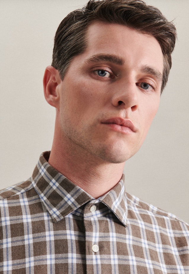 Regular Business shirt Check in Brown |  Seidensticker Onlineshop