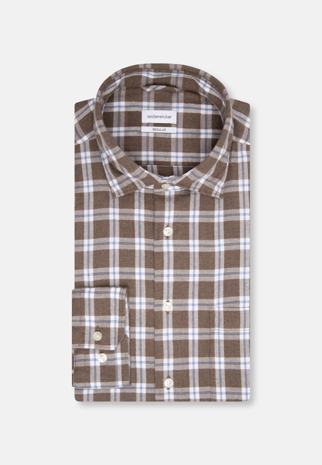 Regular Business shirt Check in Brown |  Seidensticker Onlineshop