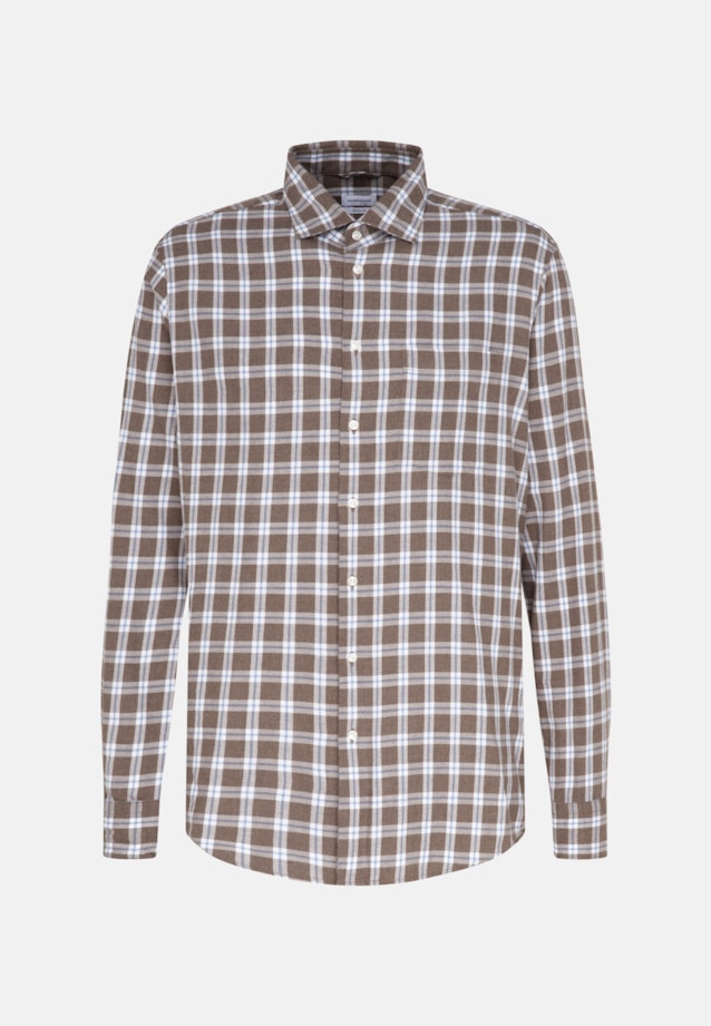 Regular Business shirt Check in Brown |  Seidensticker Onlineshop