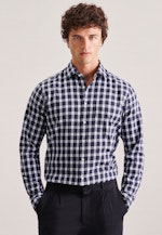 Regular Chemise d'affaires carreaux in Bleu Foncé |  Seidensticker Onlineshop
