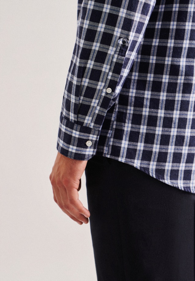 Regular Chemise d'affaires carreaux in Bleu Foncé |  Seidensticker Onlineshop