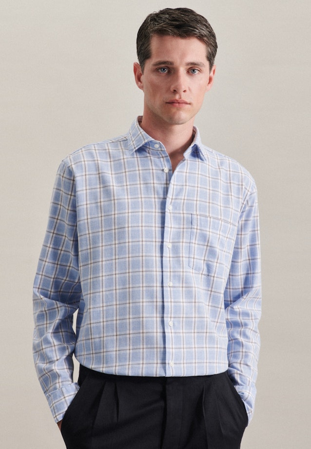 Regular Business Hemd Karo in Hellblau |  Seidensticker Onlineshop