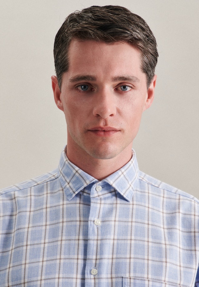 Regular Business Hemd Karo in Hellblau |  Seidensticker Onlineshop