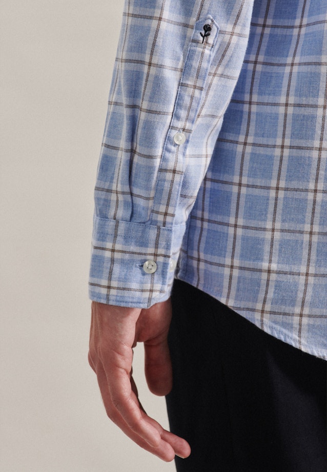 Regular Business Hemd Karo in Hellblau |  Seidensticker Onlineshop