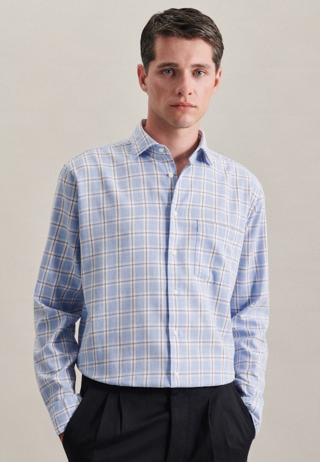 Regular Business Hemd Karo in Hellblau |  Seidensticker Onlineshop