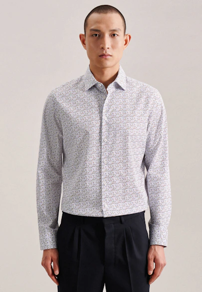 Slim Business Hemd Druck in Braun |  Seidensticker Onlineshop