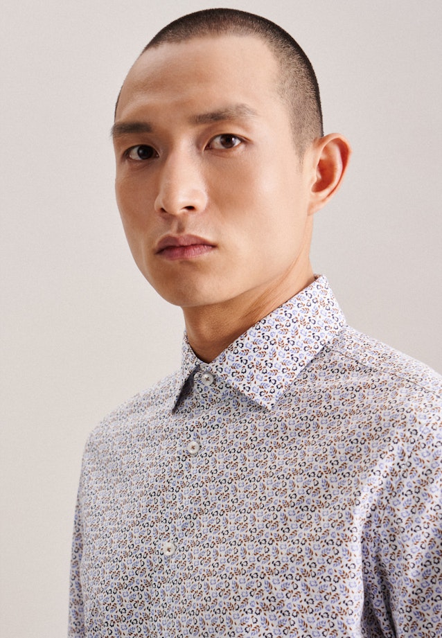 Slim Business Hemd Druck in Braun |  Seidensticker Onlineshop