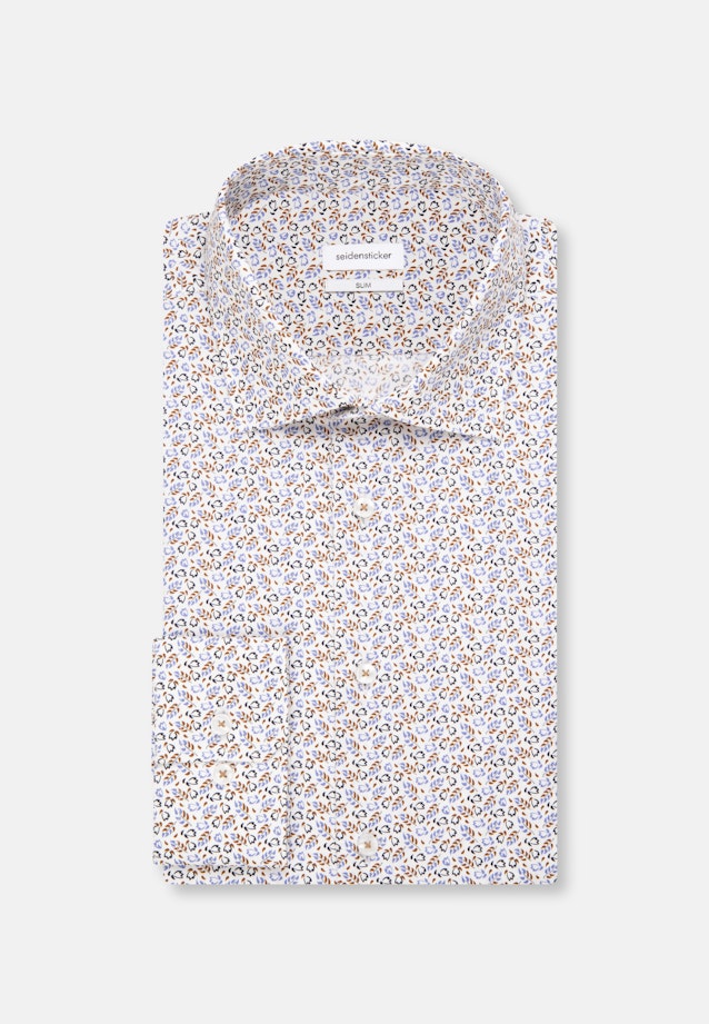 Slim Business Hemd Druck in Braun |  Seidensticker Onlineshop