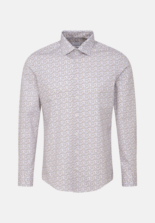 Slim Business Hemd Druck in Braun |  Seidensticker Onlineshop
