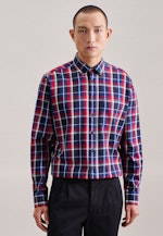 Flanell Business Hemd in Regular mit Button-Down-Kragen in Dunkelblau |  Seidensticker Onlineshop