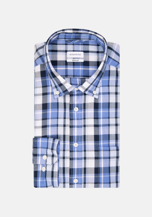 Flanell Business Hemd in Regular mit Button-Down-Kragen in Hellblau |  Seidensticker Onlineshop