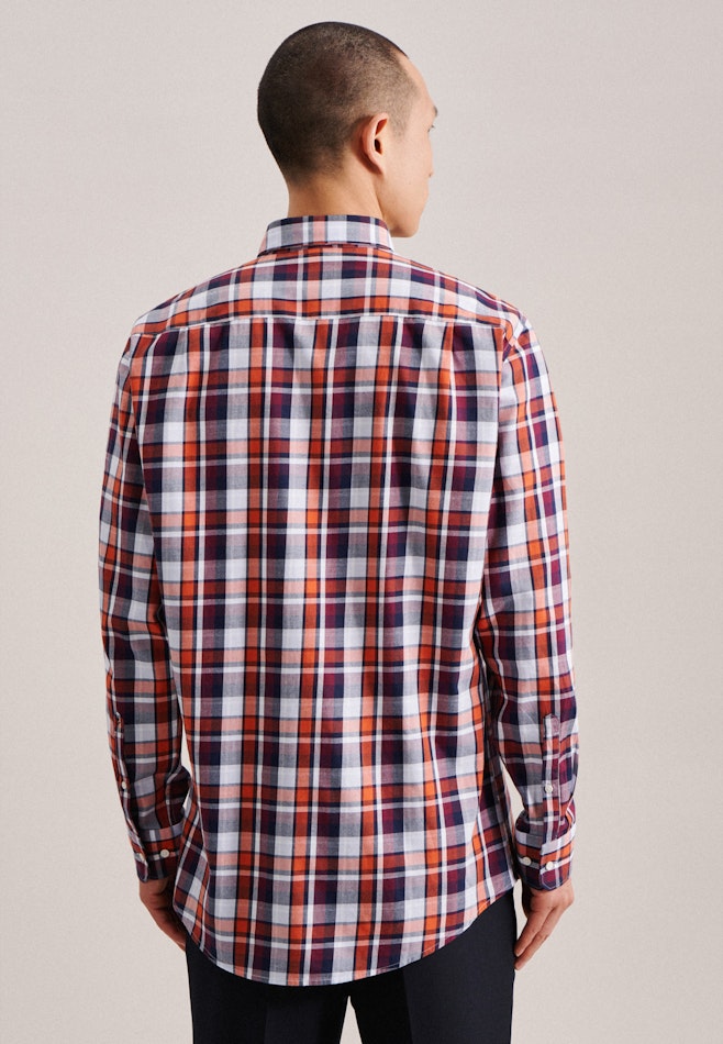 Business Shirt in Regular with Button-Down-Collar in Orange | Seidensticker online shop