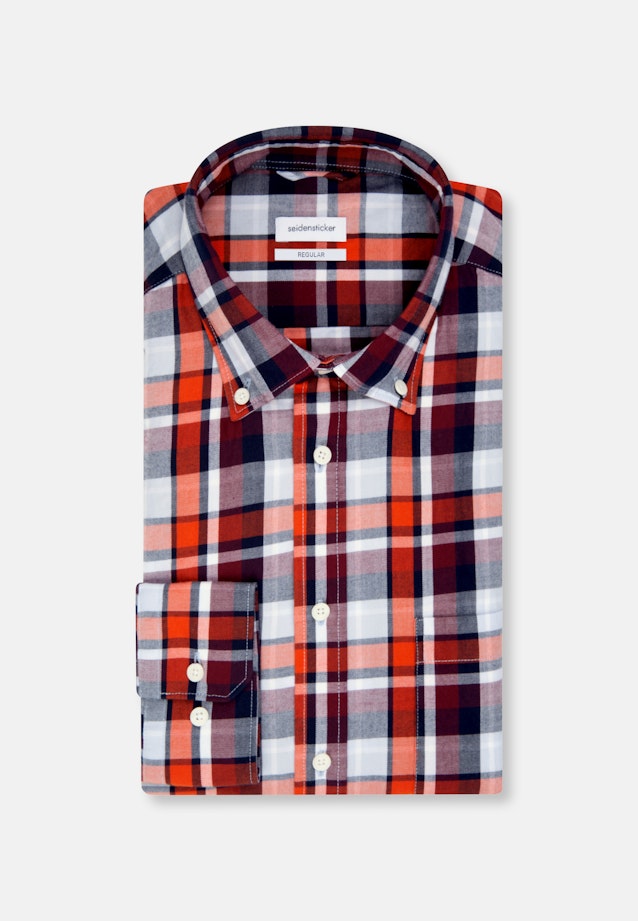 Regular Business Hemd Karo in Orange |  Seidensticker Onlineshop