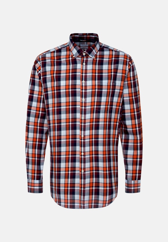 Regular Business Hemd Karo in Orange |  Seidensticker Onlineshop