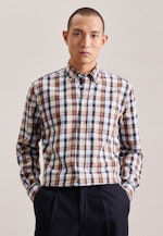 Regular Business Hemd Karo in Braun |  Seidensticker Onlineshop