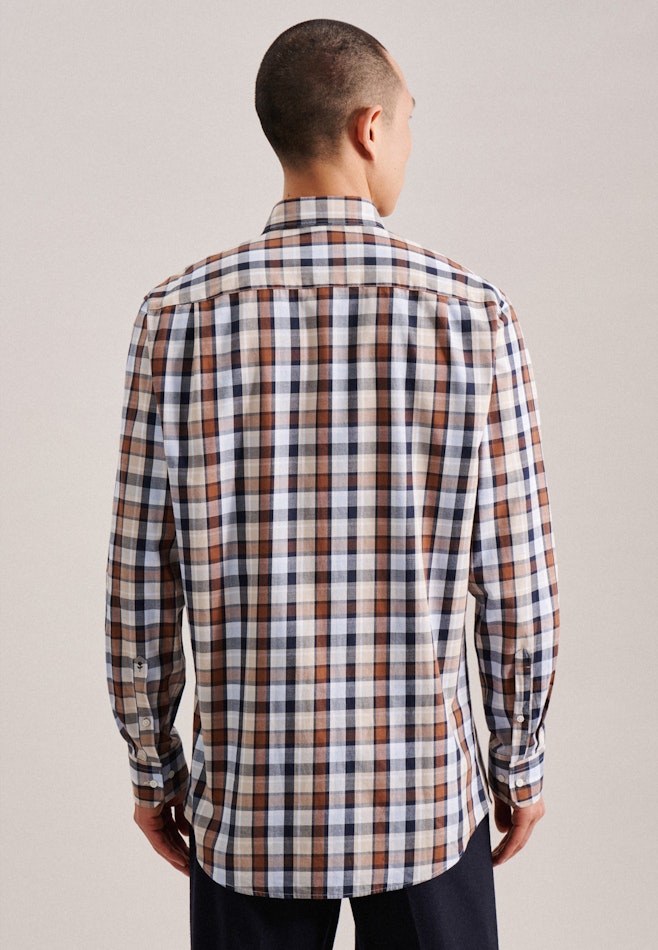 Business Shirt in Regular with Button-Down-Collar in Brown | Seidensticker online shop
