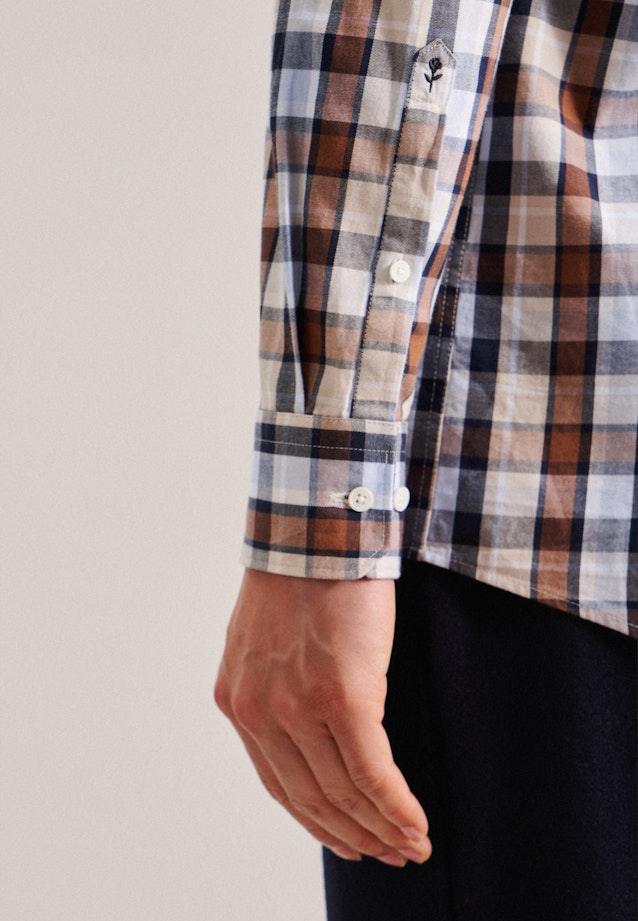 Regular Business Hemd Karo in Braun |  Seidensticker Onlineshop