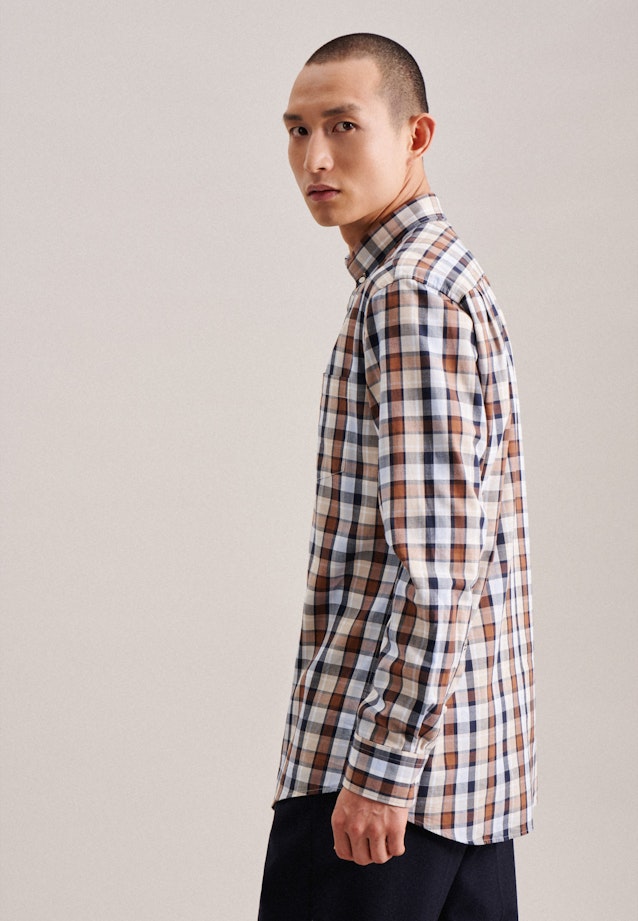 Regular Business Hemd Karo in Braun |  Seidensticker Onlineshop