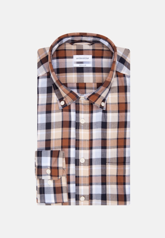 Business overhemd in Regular with Button-Down-Kraag in Bruin |  Seidensticker Onlineshop