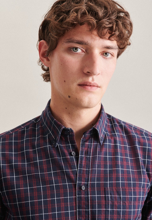 Regular Casual Hemd Karo in Dunkelblau |  Seidensticker Onlineshop