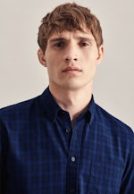 Regular Chemise décontractée carreaux in Bleu Foncé |  Seidensticker Onlineshop