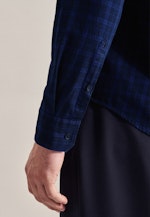 Regular Chemise décontractée carreaux in Bleu Foncé |  Seidensticker Onlineshop