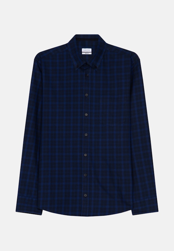 Regular Chemise décontractée carreaux in Bleu Foncé |  Seidensticker Onlineshop