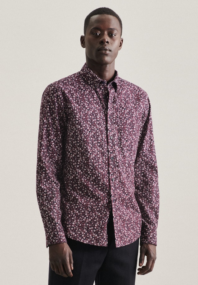 Regular Chemise décontractée Imprimé in Rouge |  Seidensticker Onlineshop