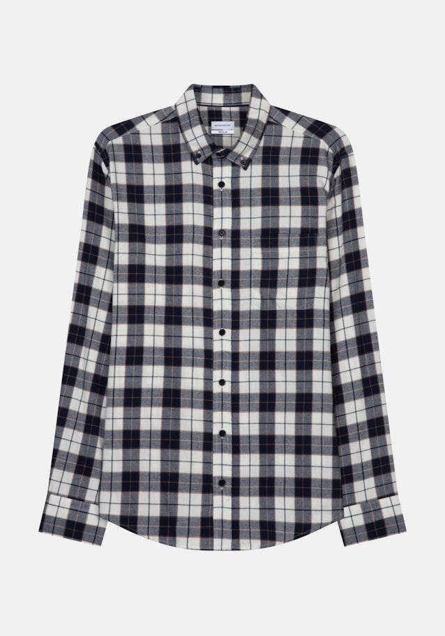 Chemise casual Regular Flanelle Col Boutonné in Bleu Foncé |  Seidensticker Onlineshop