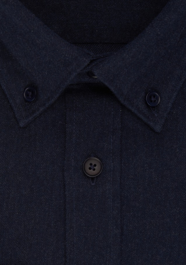 Flanell Casual Hemd in Regular mit Button-Down-Kragen in Dunkelblau |  Seidensticker Onlineshop
